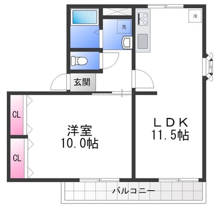 ソファレ羽衣　Ａの物件間取画像